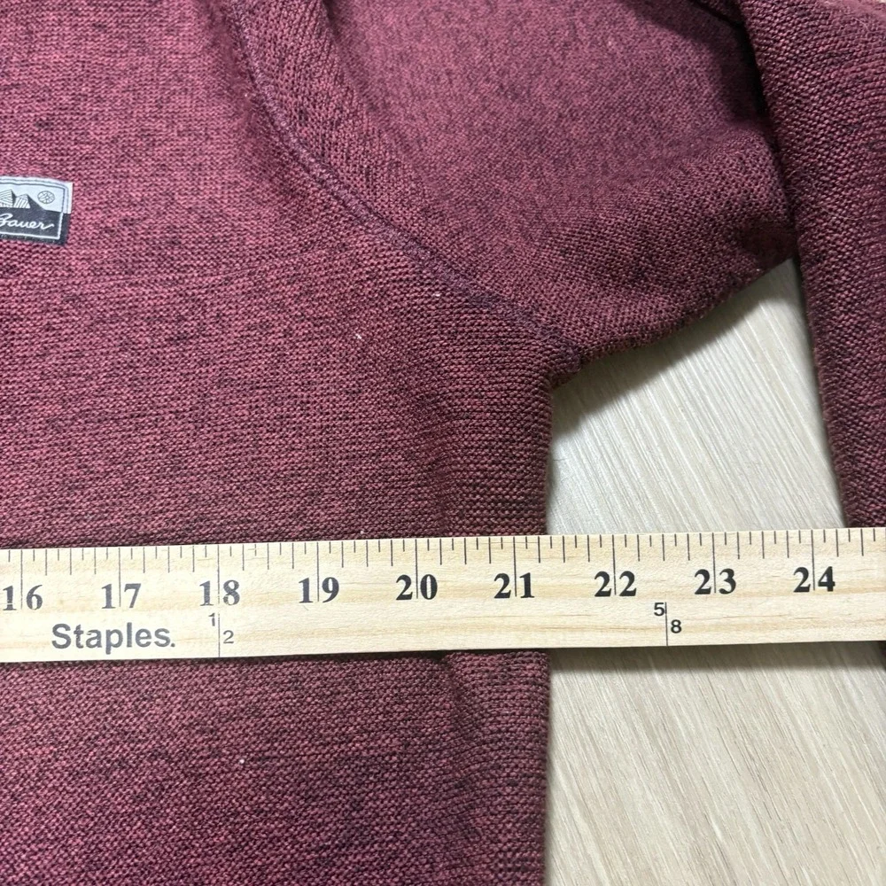 Eddie Bauer Men's Burgundy Pullover Fleece Sweater Small Fall Layering - Picture 5 of 7